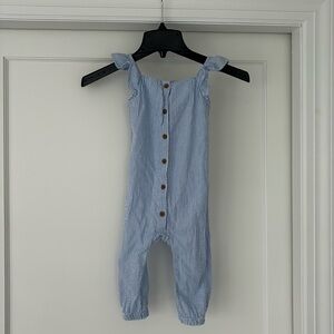 H&M blue and white seersucker romper